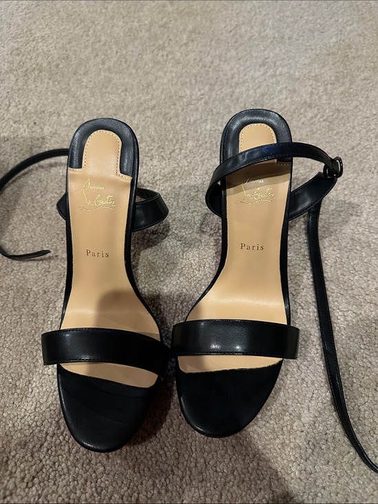 Christian Louboutin Shoes - Christian Louboutin Black Leather Ankle-Strap Heels